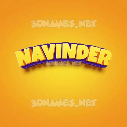 navinder in Orange Toon style - 3D name wallpaper