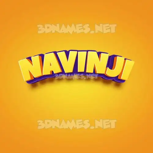 navinji in Orange Toon style - 3D name wallpaper