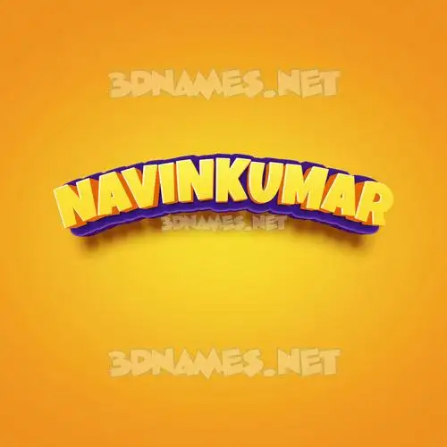 navinkumar in Orange Toon style - 3D name wallpaper