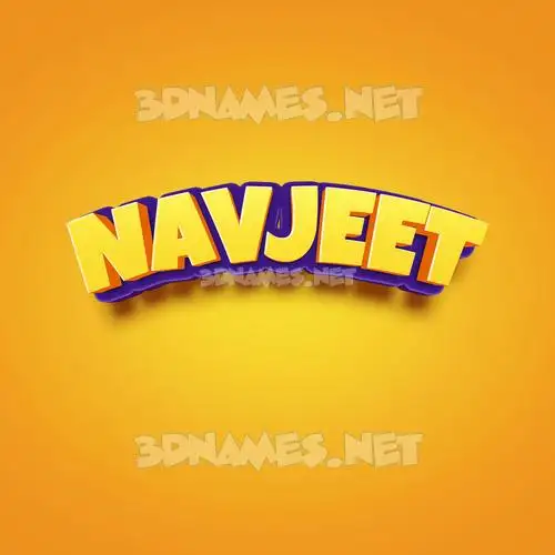 navjeet in Orange Toon style - 3D name wallpaper