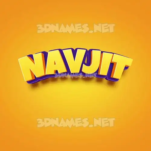 navjit in Orange Toon style - 3D name wallpaper