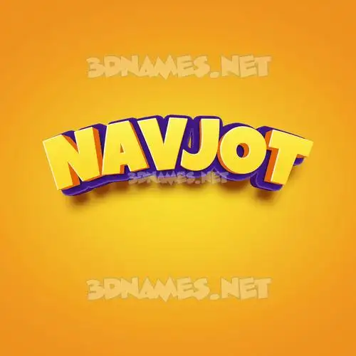 navjot in Orange Toon style - 3D name wallpaper