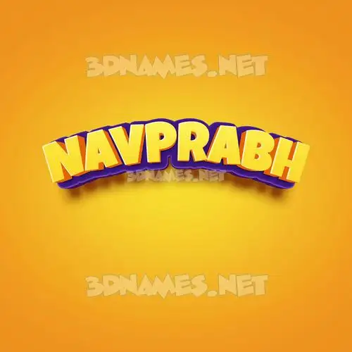 navprabh in Orange Toon style - 3D name wallpaper