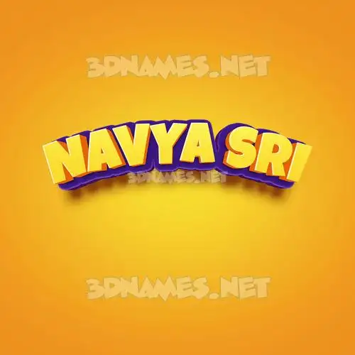 navya sri in Orange Toon style - 3D name wallpaper