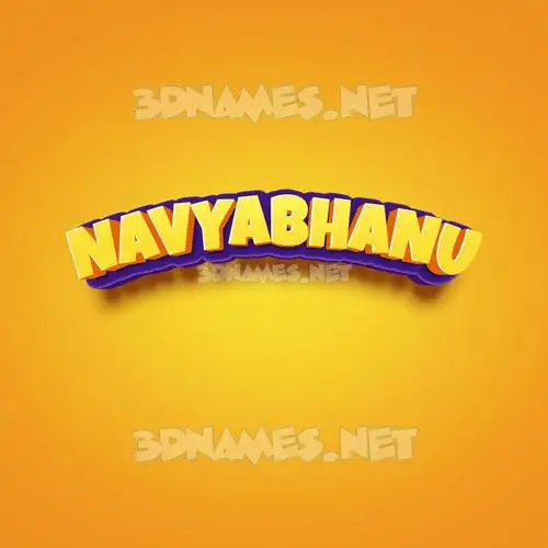 navyabhanu in Orange Toon style - 3D name wallpaper