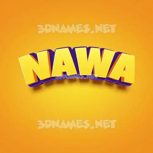 nawa in Orange Toon style - 3D name wallpaper
