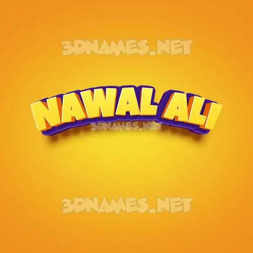 nawal ali in Orange Toon style - 3D name wallpaper