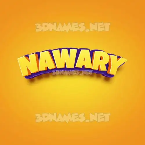 nawary in Orange Toon style - 3D name wallpaper