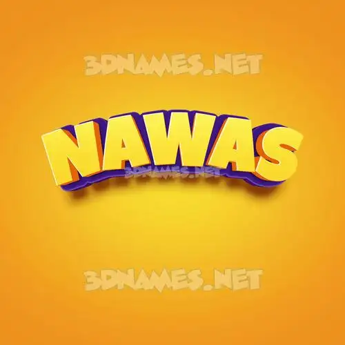nawas in Orange Toon style - 3D name wallpaper
