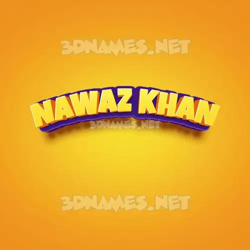 nawaz khan in Orange Toon style - 3D name wallpaper