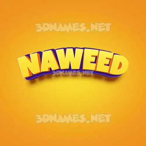 naweed in Orange Toon style - 3D name wallpaper