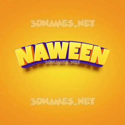 naween in Orange Toon style - 3D name wallpaper