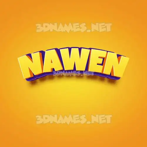nawen in Orange Toon style - 3D name wallpaper