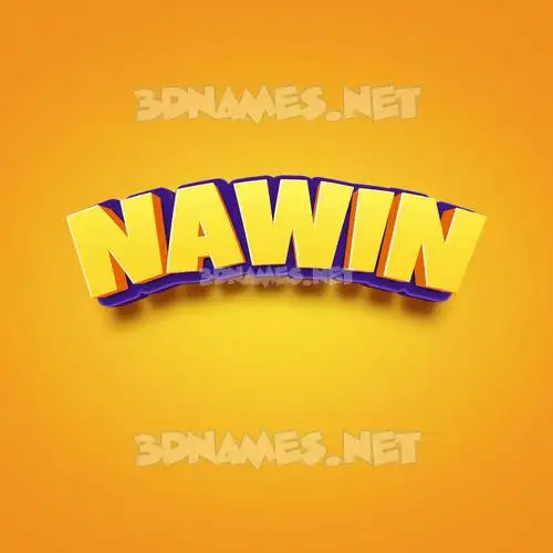 nawin in Orange Toon style - 3D name wallpaper