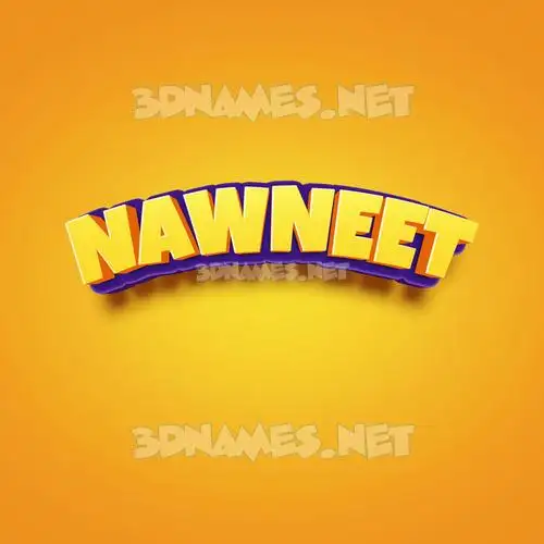 nawneet in Orange Toon style - 3D name wallpaper