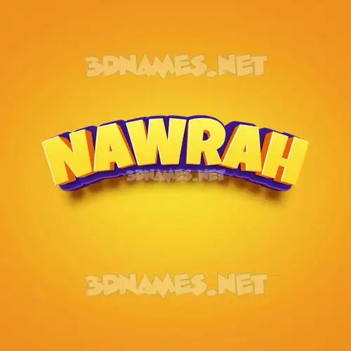 nawrah in Orange Toon style - 3D name wallpaper