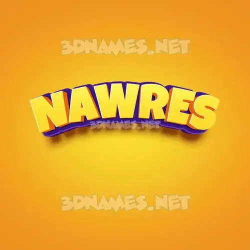 nawres in Orange Toon style - 3D name wallpaper