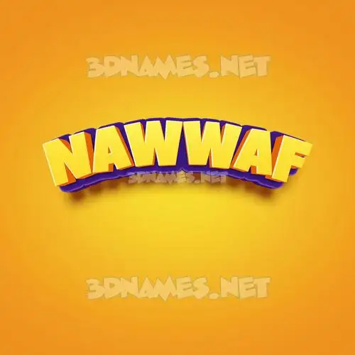 nawwaf in Orange Toon style - 3D name wallpaper