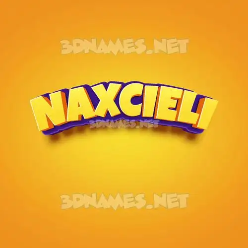 naxcieli in Orange Toon style - 3D name wallpaper