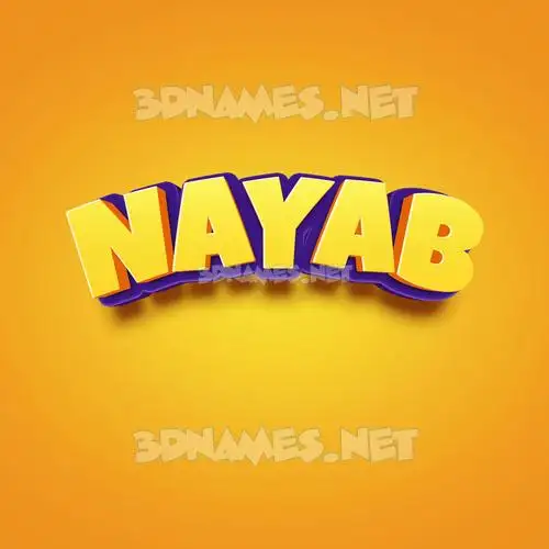 nayab in Orange Toon style - 3D name wallpaper