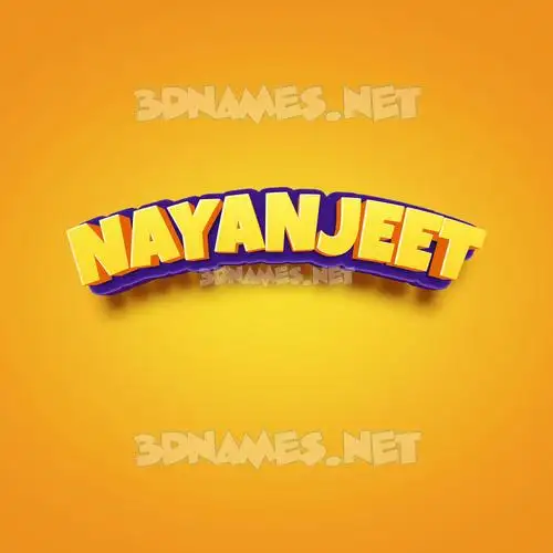 nayanjeet in Orange Toon style - 3D name wallpaper