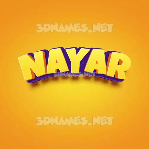 nayar in Orange Toon style - 3D name wallpaper
