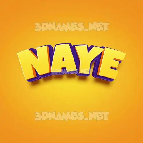 naye in Orange Toon style - 3D name wallpaper