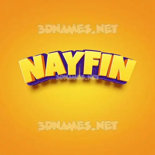 nayfin in Orange Toon style - 3D name wallpaper