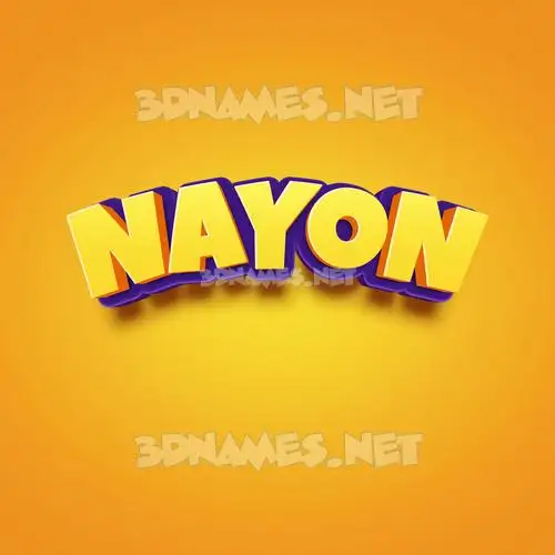 nayon in Orange Toon style - 3D name wallpaper