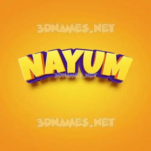 nayum in Orange Toon style - 3D name wallpaper
