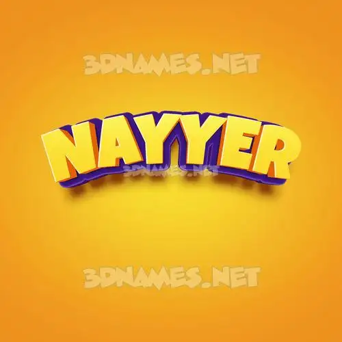 nayyer in Orange Toon style - 3D name wallpaper