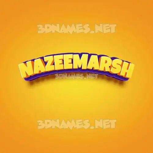 nazeemarsh in Orange Toon style - 3D name wallpaper