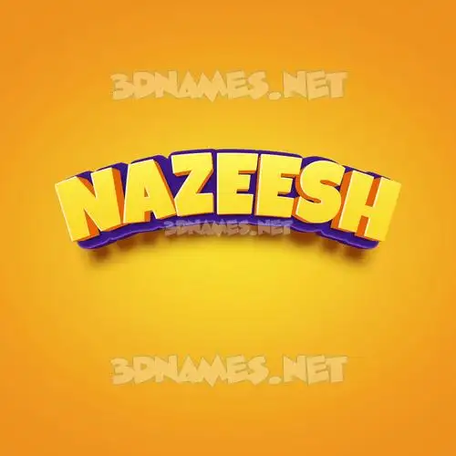nazeesh in Orange Toon style - 3D name wallpaper
