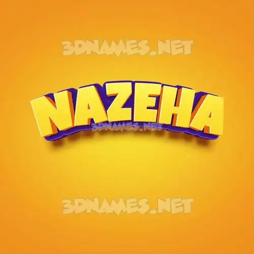nazeha in Orange Toon style - 3D name wallpaper