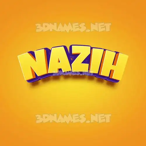 nazih in Orange Toon style - 3D name wallpaper