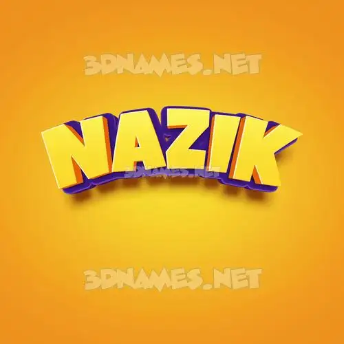 nazik in Orange Toon style - 3D name wallpaper
