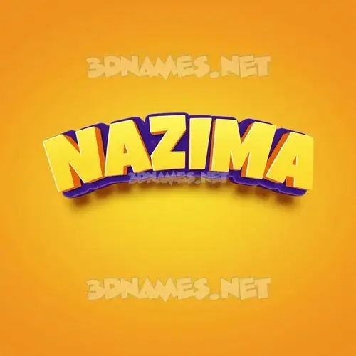 nazima in Orange Toon style - 3D name wallpaper
