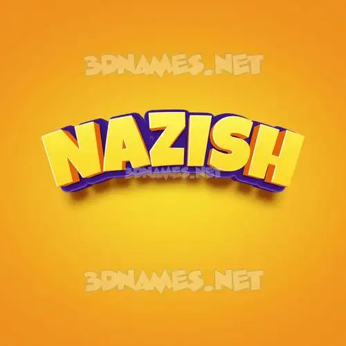 nazish in Orange Toon style - 3D name wallpaper