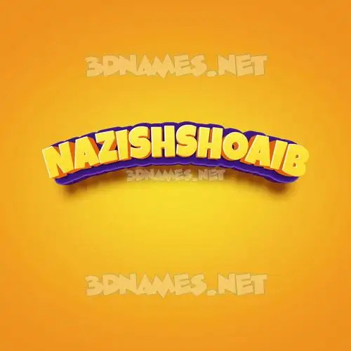 nazishshoaib in Orange Toon style - 3D name wallpaper