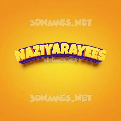 naziyarayees in Orange Toon style - 3D name wallpaper