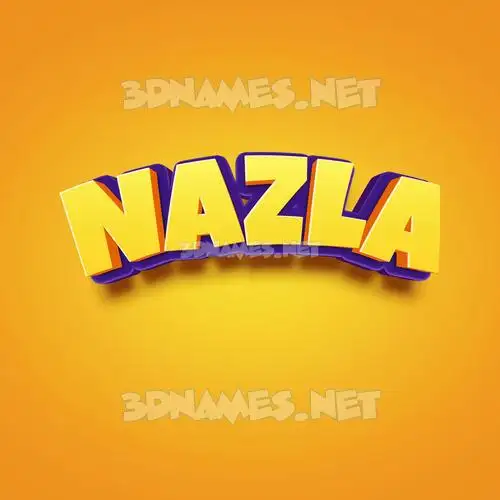 nazla in Orange Toon style - 3D name wallpaper