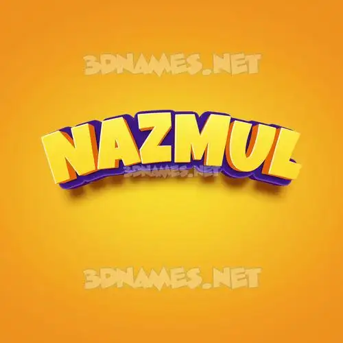 nazmul in Orange Toon style - 3D name wallpaper
