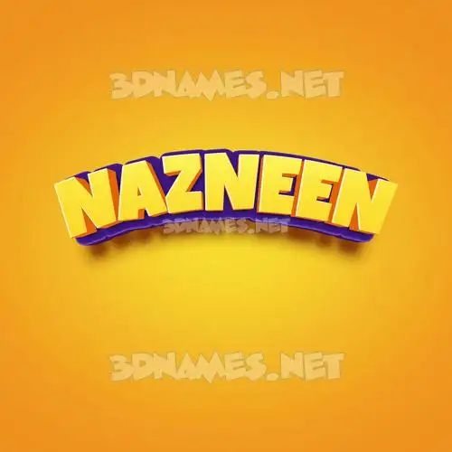 nazneen in Orange Toon style - 3D name wallpaper