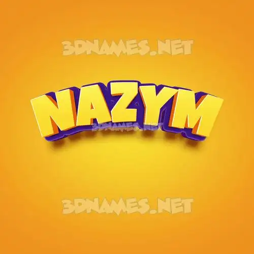 nazym in Orange Toon style - 3D name wallpaper