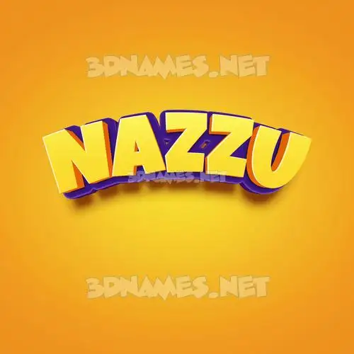 nazzu in Orange Toon style - 3D name wallpaper