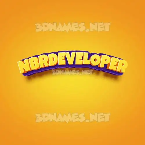 nbrdeveloper in Orange Toon style - 3D name wallpaper