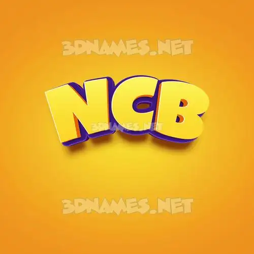 ncb in Orange Toon style - 3D name wallpaper ncb in Orange Toon style - 3D name wallpaper