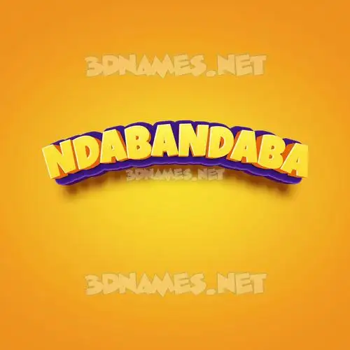 ndabandaba in Orange Toon style - 3D name wallpaper