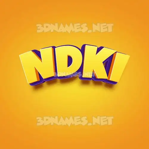 ndki in Orange Toon style - 3D name wallpaper