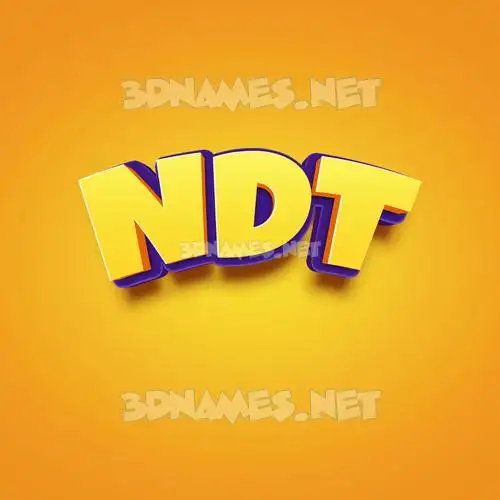 ndt in Orange Toon style - 3D name wallpaper